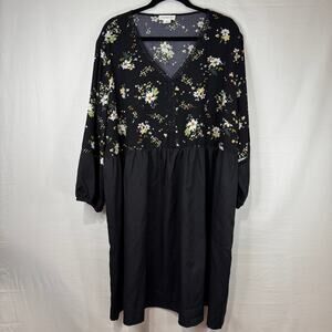 Chic Soul Black Floral Midi Dress